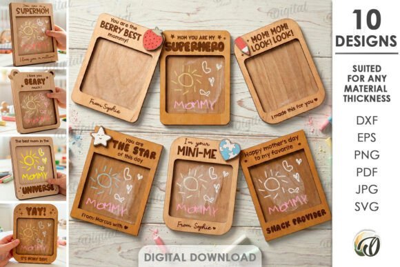 Mothers Day Drawing Plaques Bundle 144535785 Creativo Digital